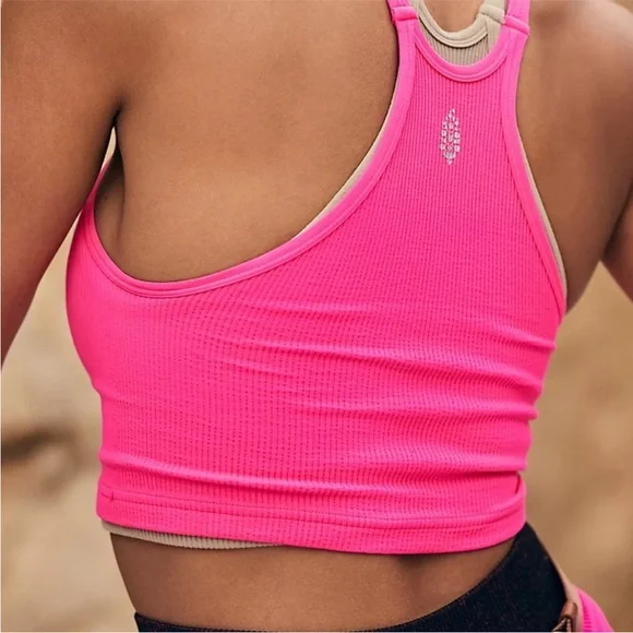 NWOT Free People Happiness RunsTank in Malibu (hot pink) Size XS/S (0-6) - Picture 2 of 5